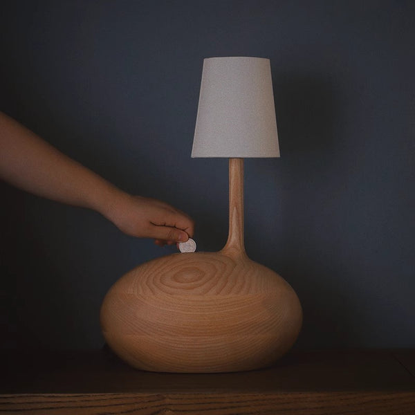 Medieval style solid wood bedroom table lamp
