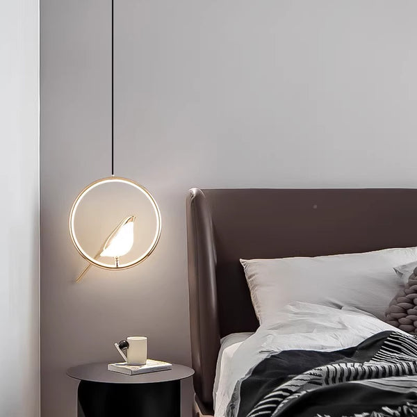 Modern simple creative bird bedroom bedside chandelier