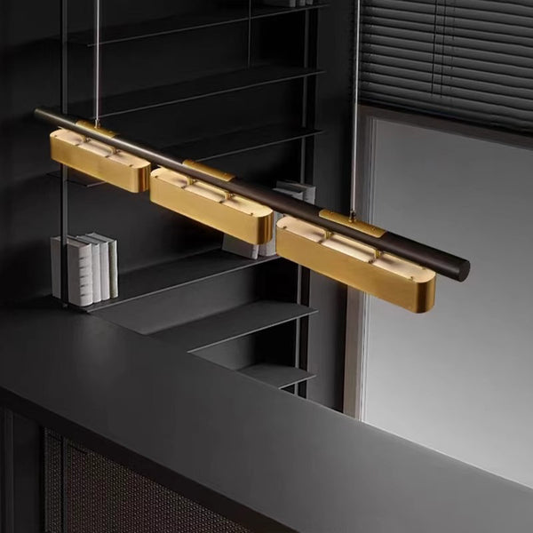 Minimalist long strip chandelier