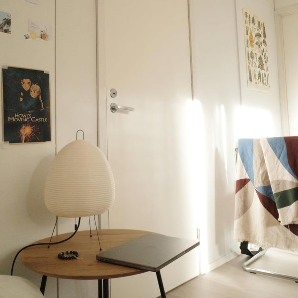 Japanese style rice paper table lamp