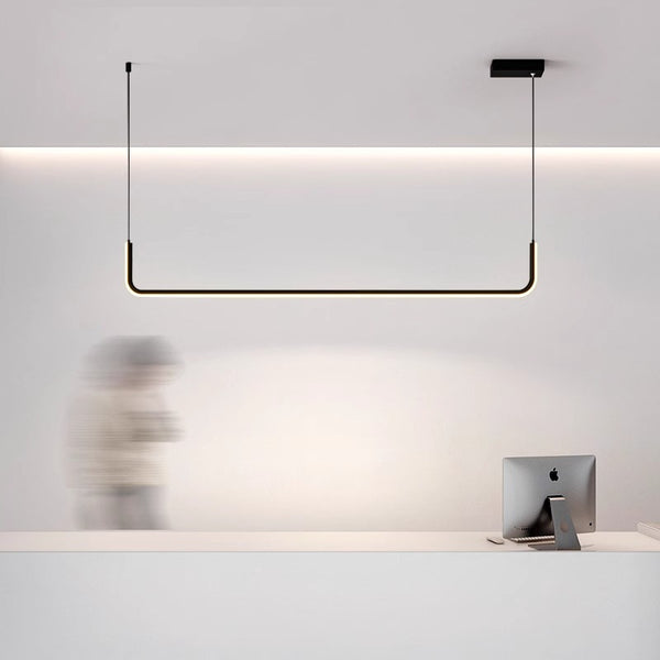 Suspension de salle à manger moderne à LED géométrique à longue bande