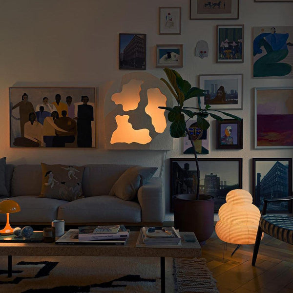 Japanese style wabi-sabi style rice paper floor lamp