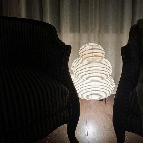 Japanese style wabi-sabi style rice paper floor lamp