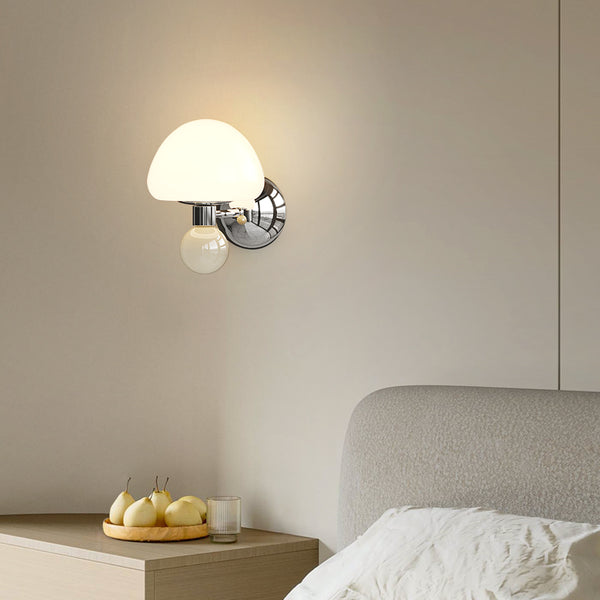 Applique de chevet de chambre à coucher de style champignon crème