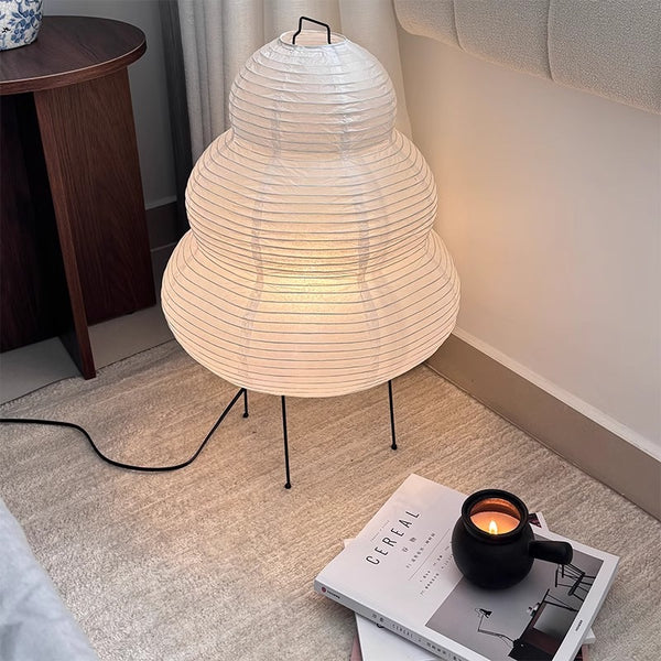 Japanese style wabi-sabi style rice paper floor lamp