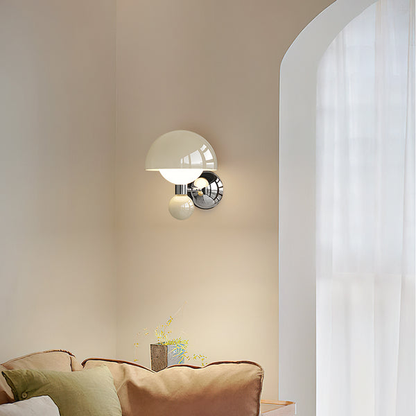 Applique de chevet de chambre à coucher de style champignon crème