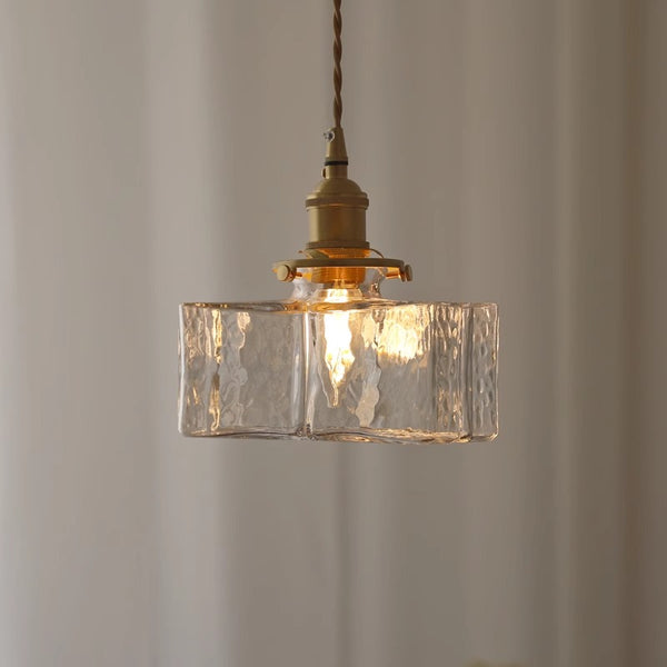 Japanese style vintage brass glass dining room bedroom Pendant light