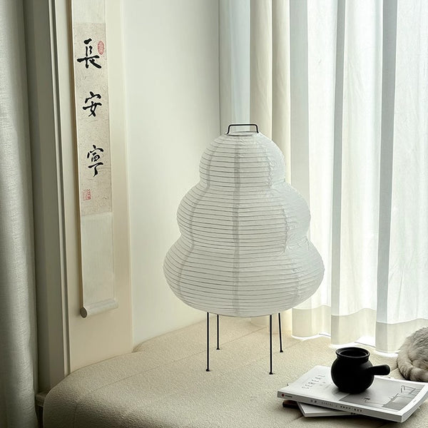Japanese style wabi-sabi style rice paper floor lamp