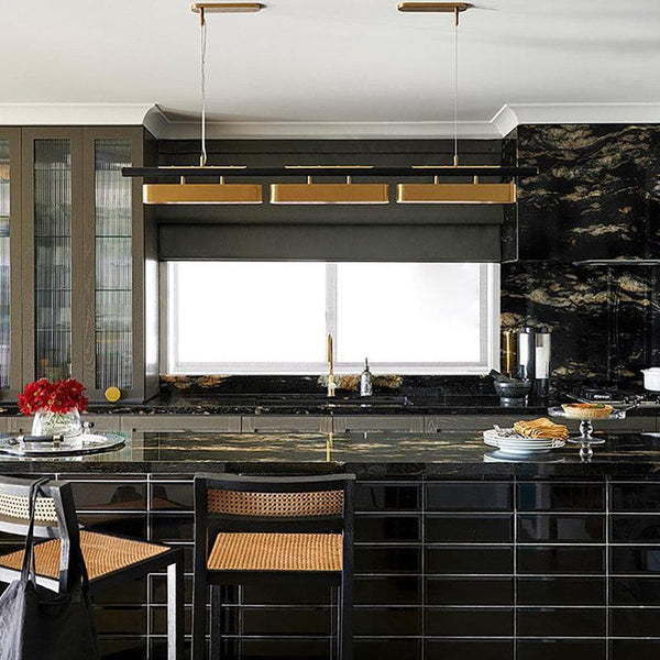 Minimalist long strip chandelier