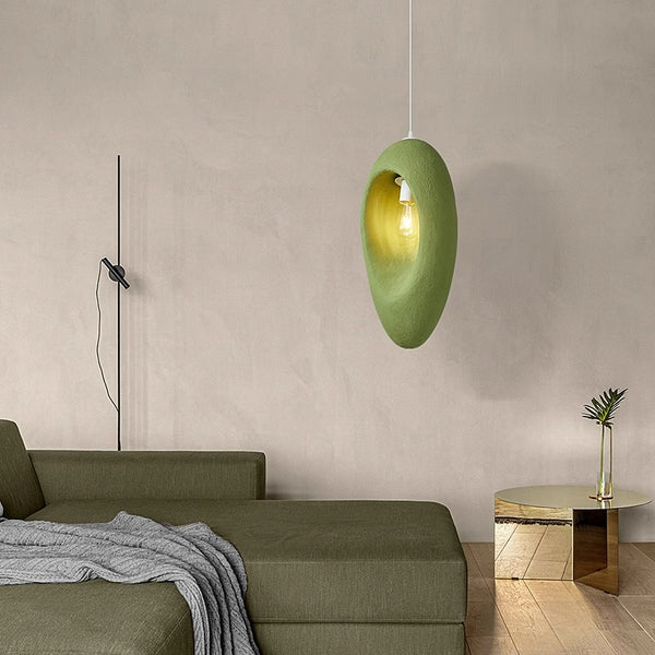 Wabi-sabi style green bedside small chandelier