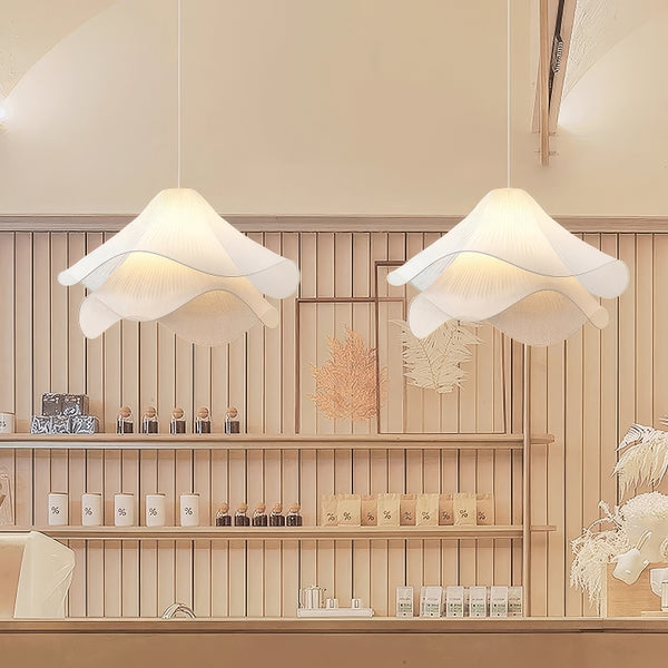 French cream style fabric restaurant chandelier