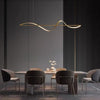 Lustre de restaurant créatif à longue bande, entièrement en cuivre