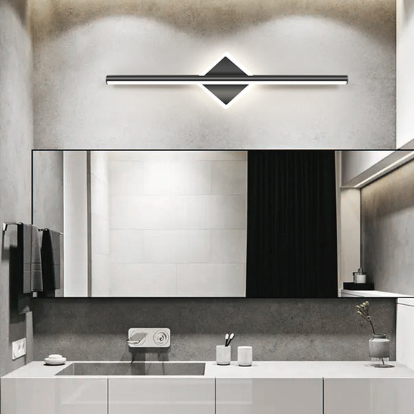 Applique murale créative à miroir à longue bande géométrique