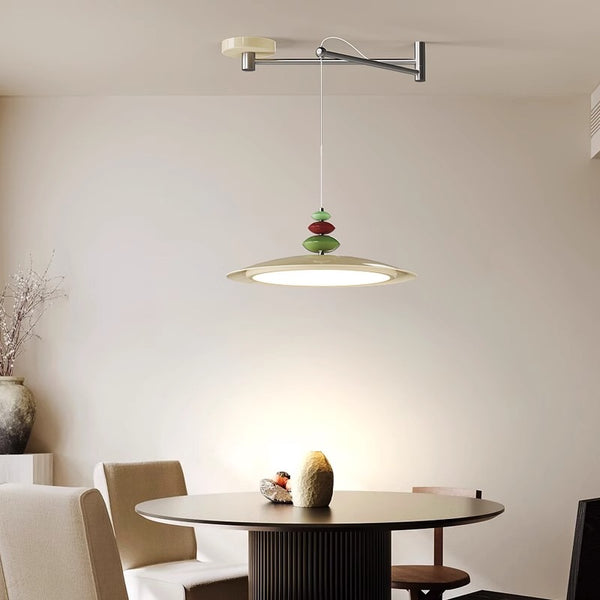 Lustre de salle à manger en forme de soucoupe volante de style crème