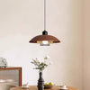 Vintage walnut wood grain dining room chandelier