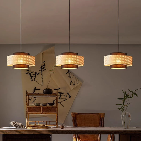 Medieval style rattan restaurant chandelier