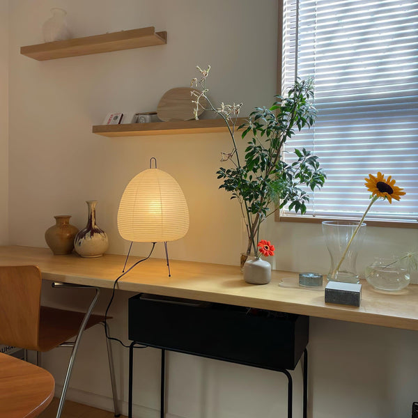 Japanese style rice paper table lamp