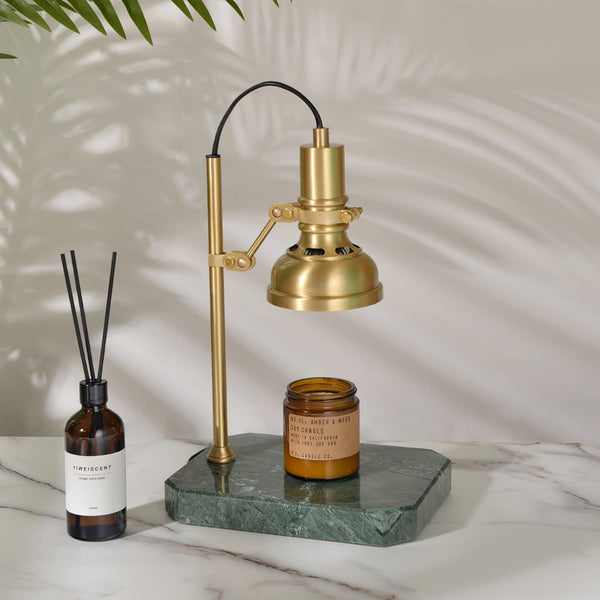 Brass Marble Melted Wax Table Lamp