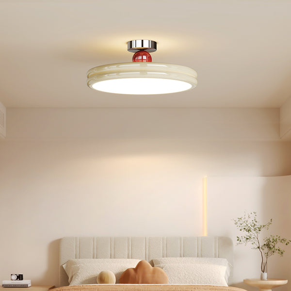 Simple cream style round LED ceiling lamp