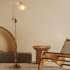 French vintage walnut floor lamp