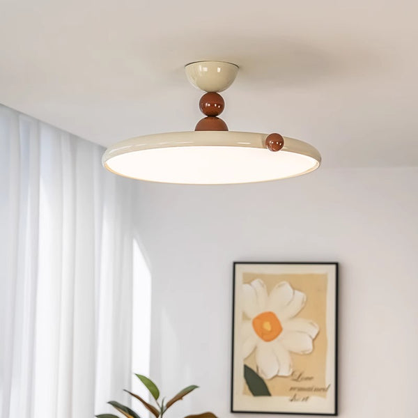 Cream style flying saucer bedroom ceiling lamp