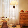 Retro solid wood living room bedroom floor lamp