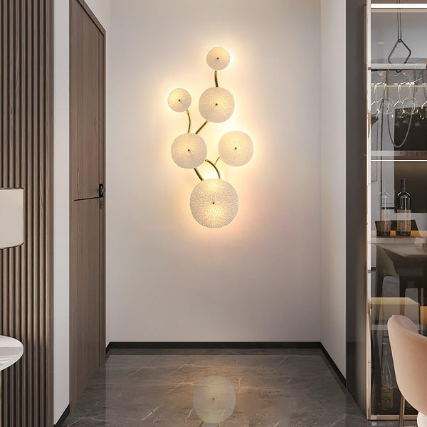 Creative ceramic lotus leaf wall lamp