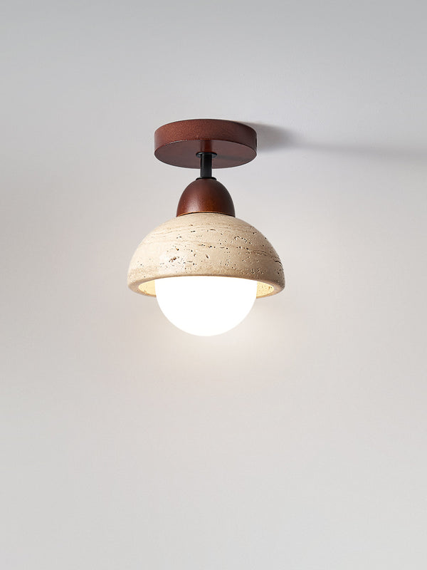 Plafonnier d'allée en travertin jaune