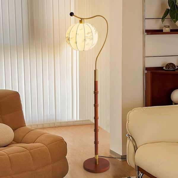 Lampadaire de chambre en bois massif de style médiéval