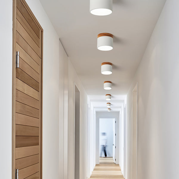 Plafonnier d'allée à LED en bois massif nordique