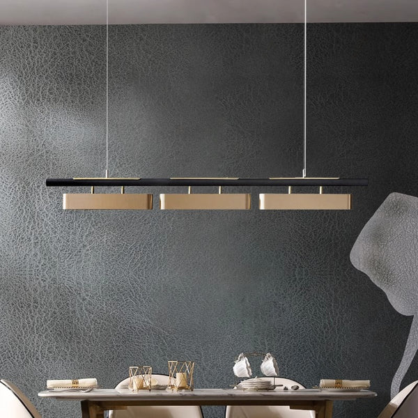 Minimalist long strip chandelier