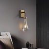 All-copper creative water drop bedroom bedside wall lamp