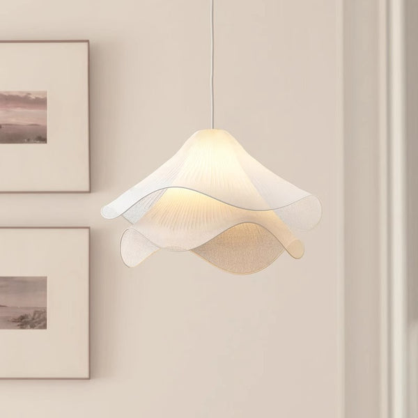 French cream style fabric restaurant chandelier