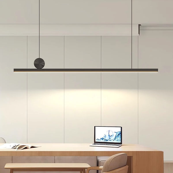 Nordic simple LED long strip restaurant chandelier