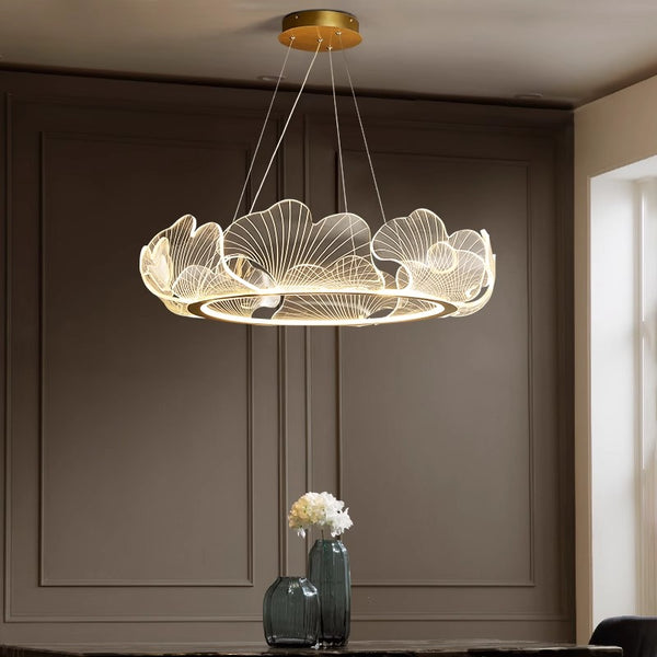 Creative Ginkgo Leaf Restaurant LED Chandelier