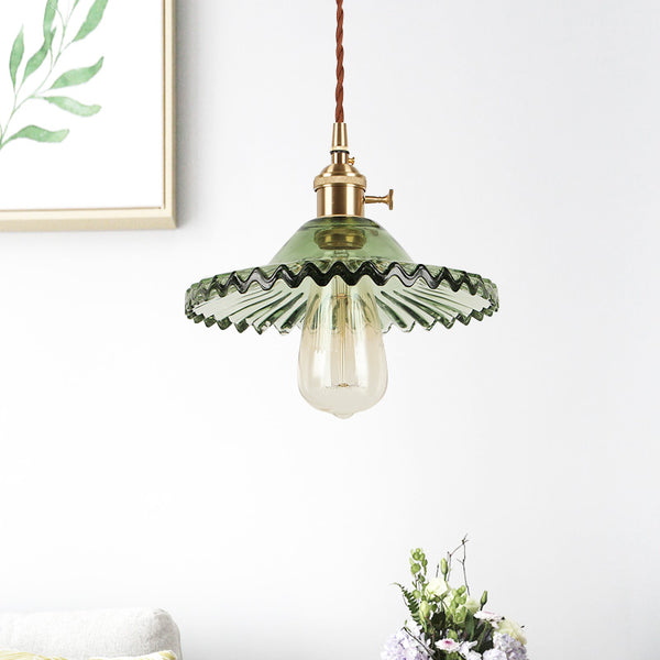 Lustre en verre vert frais