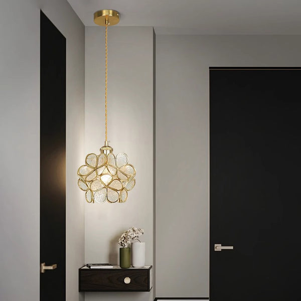 Japanese style glass petal chandelier