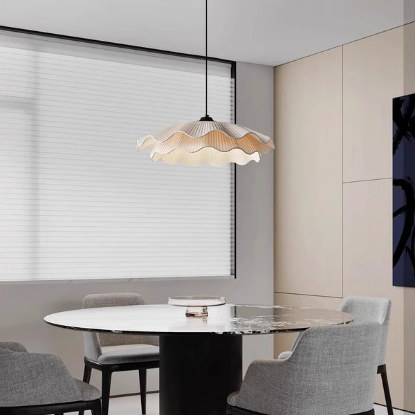 French fabric restaurant chandelier