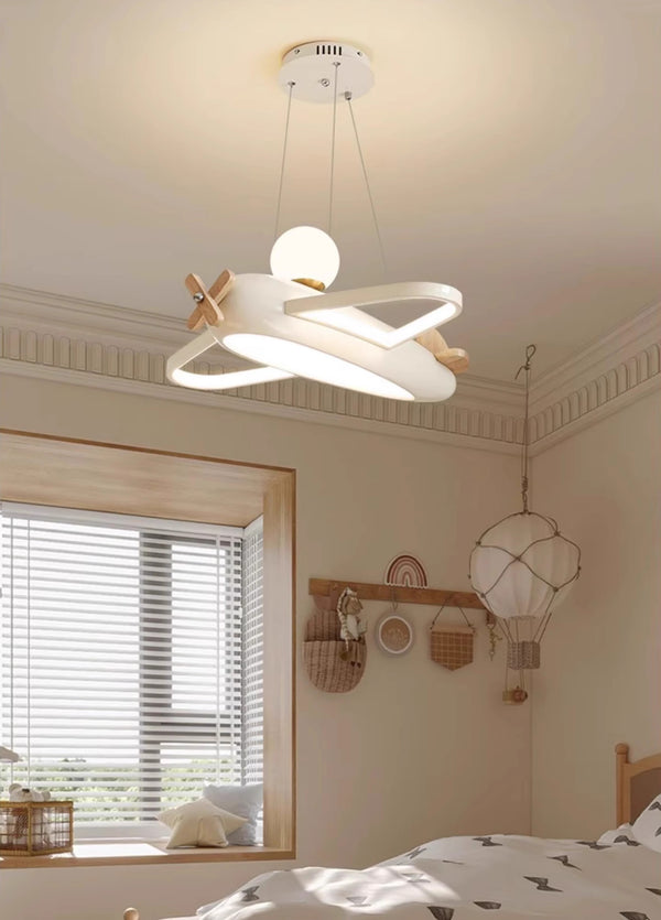 Lustre avion de style crème pour chambre d'enfant
