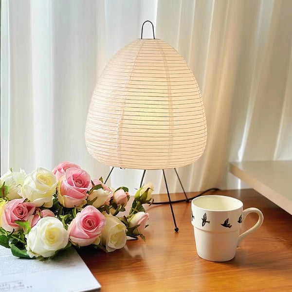 Japanese style rice paper table lamp