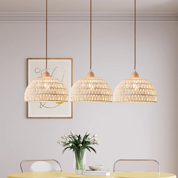 Original wood cream style rattan chandelier