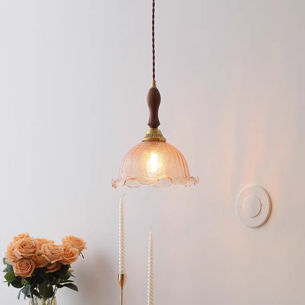 Retro tea-colored glass dining room bedroom chandelier