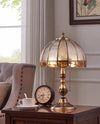 Retro full copper glass bedroom living room study table lamp