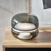 Round glass cloud stone bedside table lamp