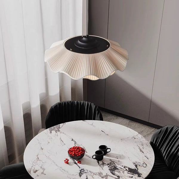 French fabric restaurant chandelier