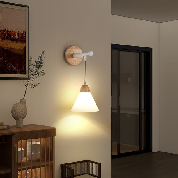 Japanese style retro bedroom wall lamp