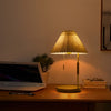 Retro plissierte Massivholz Tischlampe
