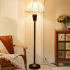 Retro solid wood living room bedroom floor lamp