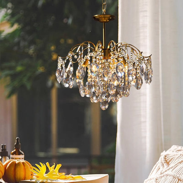 French retro glass chandelier