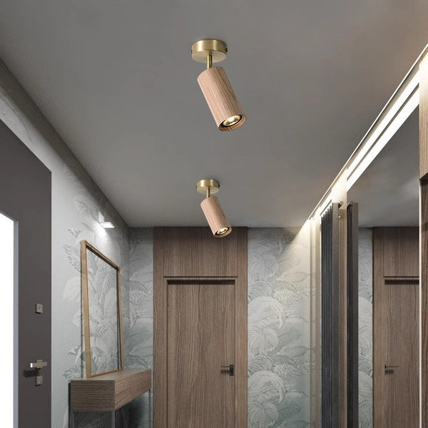Solid wood LED corridor ceiling light